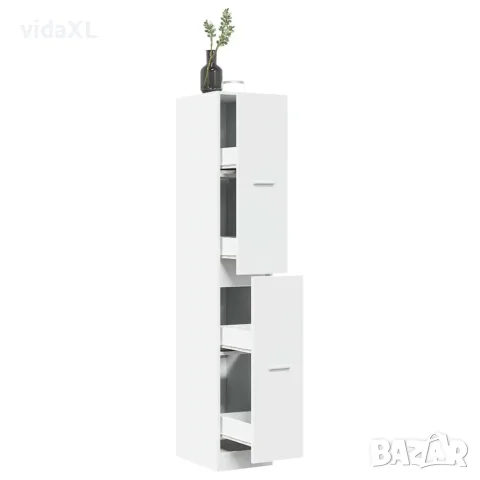 vidaXL Аптекарски шкаф, бял, 30x41x174,5 см, инженерно дърво, снимка 2 - Шкафове - 56147011