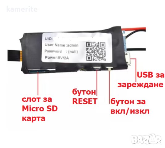 Шпионска мини безжична WiFi IP камера модул за вграждане с микрофон, снимка 2 - IP камери - 42364119