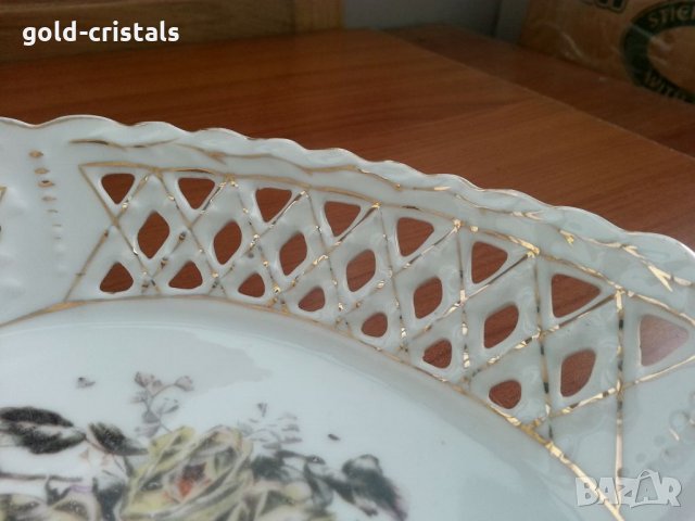 стар порцелан фруктиера купа елипса рязан порцелан , снимка 3 - Антикварни и старинни предмети - 33824503