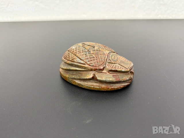 Скарабей / бръмбар от стеатит / камък. №7845, снимка 2 - Антикварни и старинни предмети - 53096790