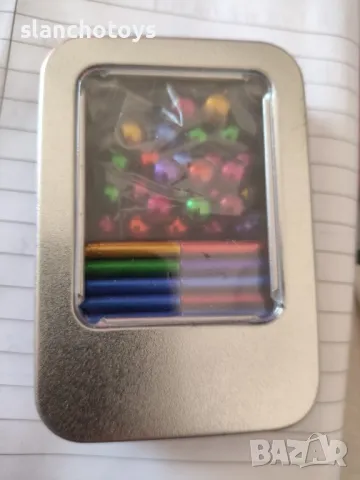 Комплект конструктор, Магнитен, CokoRoko, Цветен, Метални топчета, Магнитни пръчки, 63 части, снимка 1