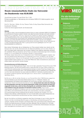 Професионален немски пречиствател на въздух и повърхности Viromed Klinik Akut V500+, снимка 12 - Медицинска апаратура - 54209331