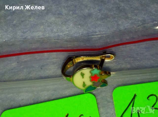 ИЗЯЩНА АНГЛИЙСКА СРЕБЪРНА ВИНТИДЖ АРТ ОБЕЦА СРЕБРО 925 с ЦВЕТЕН КЛЕТЪЧЕН ЕМАЙЛ РЪЧНА ИЗРАБОТКА 39955, снимка 9 - Обеци - 42475930