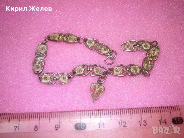 СТАРИННА СРЕБЪРНА ГРИВНА ФИЛИГРАННО СРЕБРО ВИСОКА ПРОБА РЪЧНА МАЙСТОРСКА РЕТРО ИЗРАБОТКА 41950, снимка 3 - Антикварни и старинни предмети - 44393999