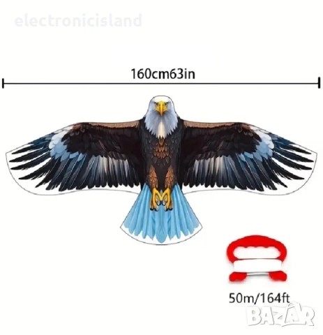 160 см или 180 см Орел Хвърчило - Издръжлив Полиестер, Перфектен за Вятърни Нива 2-5 за Забавление, снимка 2 - Други игри - 50828607