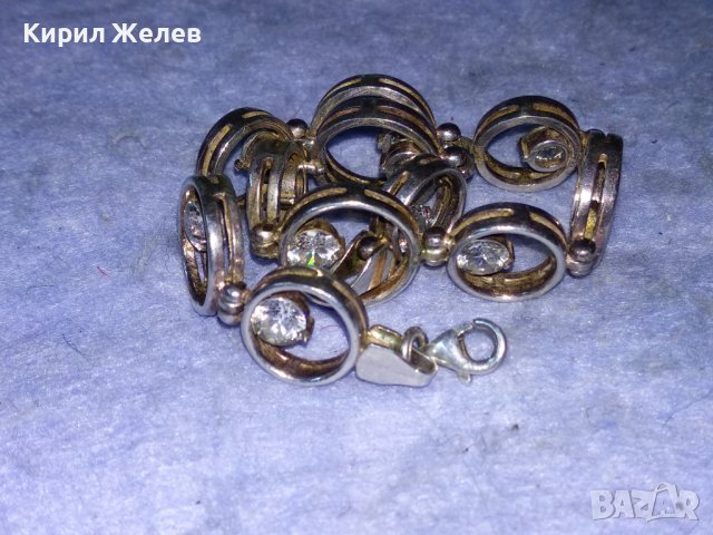 СКЪПОЦЕННА СРЕБЪРНА ФешънАРТ ГРИВНА СРЕБРО925 с ФАСЕТИРАНИ ЦИРКОНИ ЧАСТ от БИЖУТЕРИЕН КОМПЛЕКТ 30672, снимка 16 - Гривни - 40576660