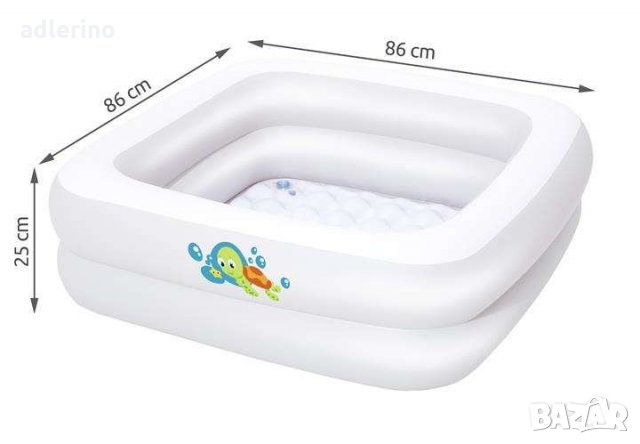Надуваем басейн 86x86x25cm BESTWAY, надуваема вана, градински басейн, снимка 3 - Басейни и аксесоари - 34400099
