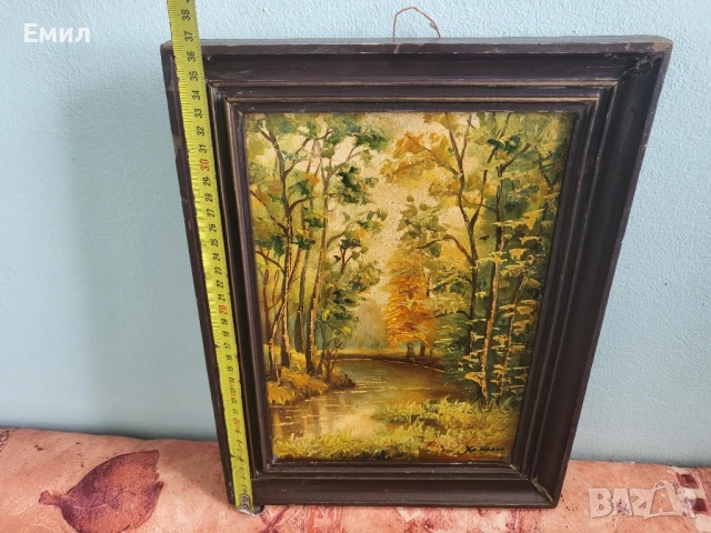 Картина масло върху фазер Христо Иванов, снимка 6 - Колекции - 50665896