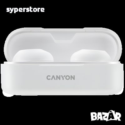 Безжични слушалки тапи, CANYON TWS-1, Бял, SS301537, снимка 1 - Bluetooth слушалки - 39956500