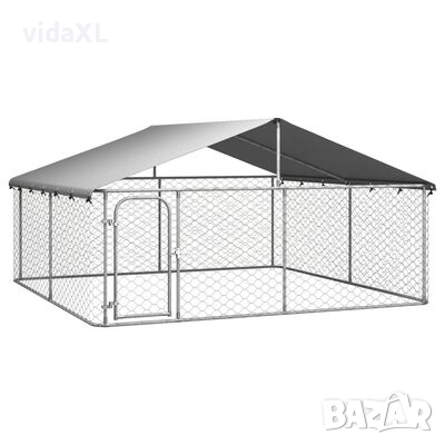 vidaXL Дворна клетка за кучета с покрив, 300x300x150 см(SKU:171501