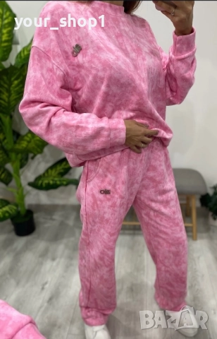 2 цвята екип Alo варен памук с нежни камъчета , снимка 2 - Спортни екипи - 51751384