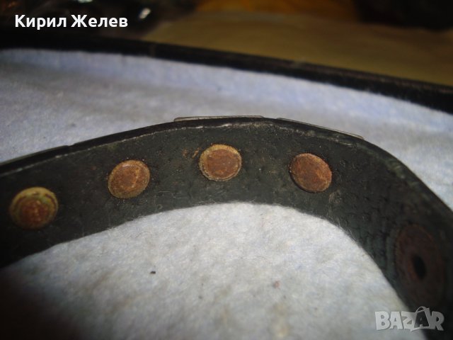 СТАРА РОКЕРСКА КОЖЕНА ХЕВИ МЕТЪЛ СТИЛ ГРИВНА с МЕТАЛНИ ПЛОЧКИ 29097, снимка 7 - Гривни - 37912744