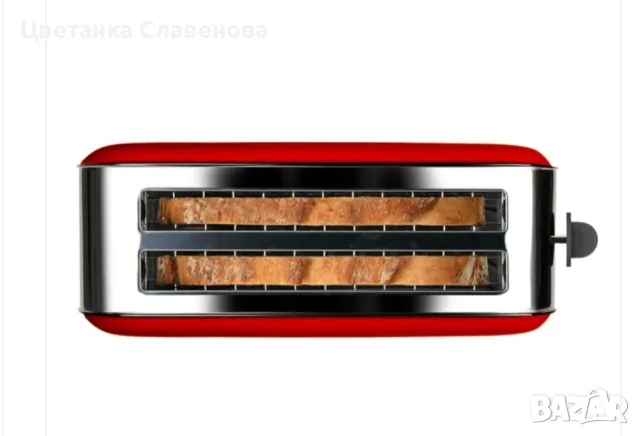 Тостер Двуредов  VINTAGE RED 1400w, снимка 2 - Тостери - 48250160