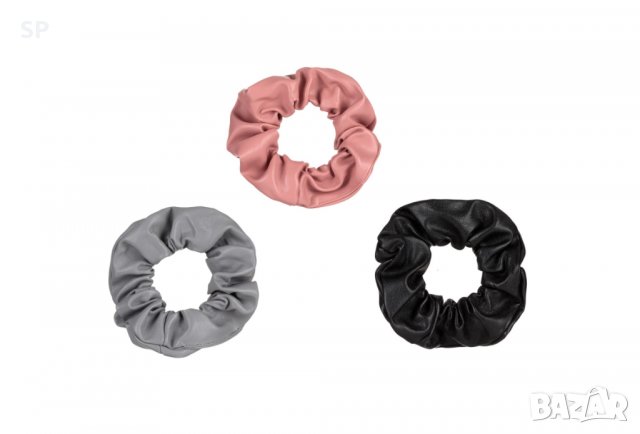 Кожено скрънчи (ластик за коса), снимка 3 - Аксесоари за коса - 37299134