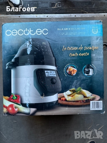 Електрическа тенджера с капак, Cecotec, GM, 200ºC, 1000 W, 6L, черен/сив