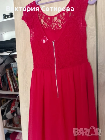 Продавам червена рокля, разме., снимка 5 - Рокли - 54248727