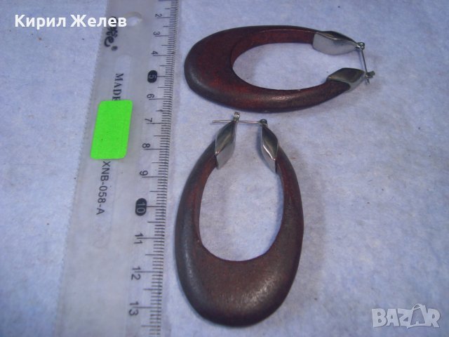 МНОГО СТИЛНИ и ЕЛЕГАНТНИ ПОСРЕБРЕНИ АРТ ОБЕЦИ от ЧЕРВЕНО САНДАЛОВО ДЪРВО РЪЧНА ИЗРАБОТКА 29479, снимка 6 - Обеци - 37660683