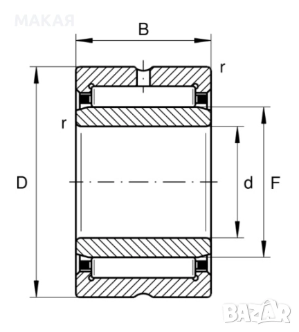 Иглен лагер NA4904 20x37x17, снимка 2 - Резервни части за машини - 52413435