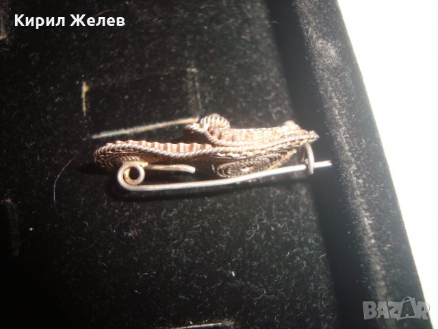 УНИКАЛНО РЯДКА СРЕБЪРНА ОБУВЧИЦА БРОШКА ВИСОКА ПРОБА СРЕБРО ЮВЕЛИРНА РАБОТА БИЖУ 15514, снимка 7 - Антикварни и старинни предмети - 30343456