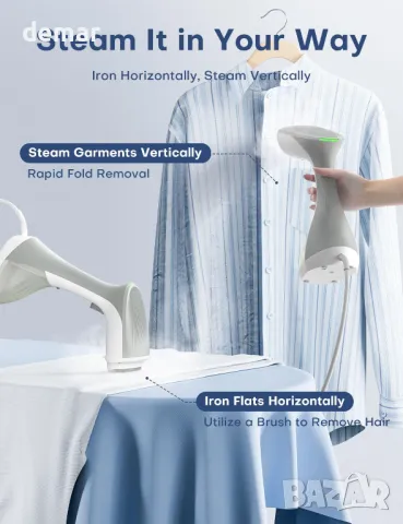 Уред за пара QEXREED, 1300 W с голям резервоар от 260 мл, гладене и изпаряване, 2 настройки за пара, снимка 3 - Други стоки за дома - 48979472