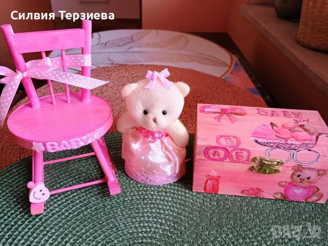 Подаръчен комплект за новородено бебе момиче ръчна изработка , снимка 12 - Други - 49795517