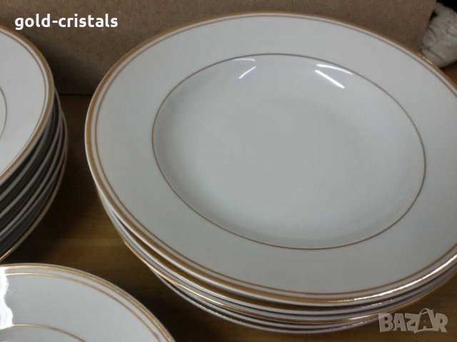 Стар български порцелан с златен кант чинии, снимка 10 - Антикварни и старинни предмети - 29216734