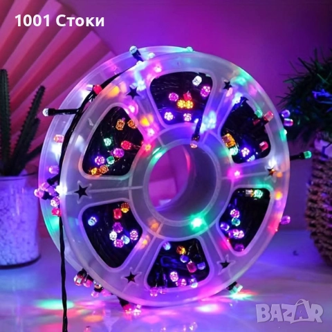 50МЕТРА Коледни Лампи Тип Гирлянд Кристален Диод