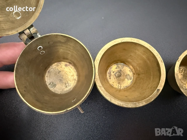 Комплект бронзови гнездови тежести. №7827, снимка 3 - Антикварни и старинни предмети - 53069711