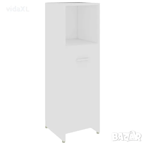 vidaXL Шкаф за баня, бял, 30x30x95 см, инженерно дърво