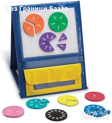 Нови Цветово кодирани магнитни дроби за обучение, 9 кръга с диаметър 9 см