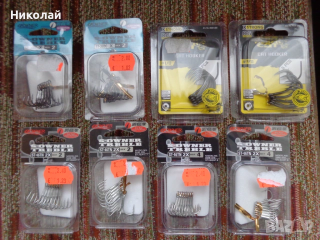 Морски тройки(два хикса) на Оwner,сомски куки Black cat.