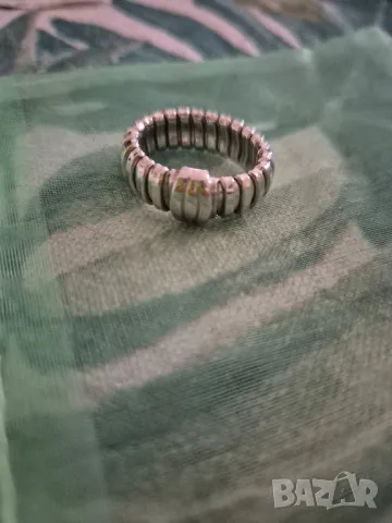 сребърен оребрен пръстен, снимка 3 - Пръстени - 47642014