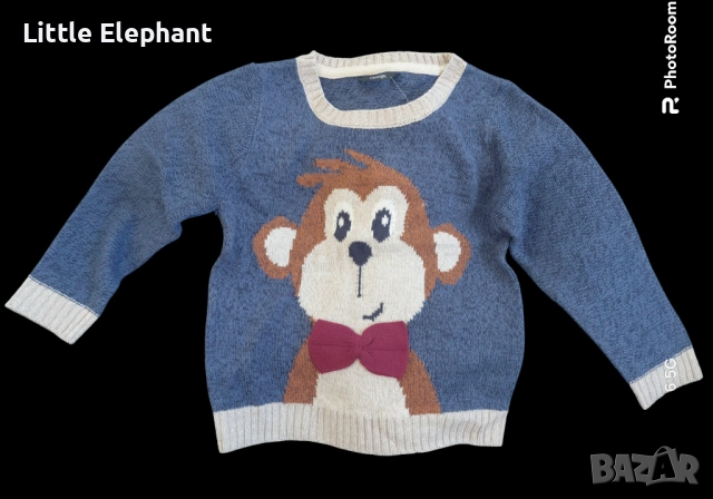 Пуловер за момченце на 4-5 год,маймунка,колекция"Animals",Англия/нова