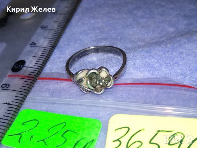 НЕЖЕН ФЛОРАЛЕН СРЕБЪРЕН ПРЪСТЕН - ЦВЕТЕ СРЕБРО 925 СТАРА МАЙСТОРСКА ИЗРАБОТКА 36596, снимка 4 - Пръстени - 39975116