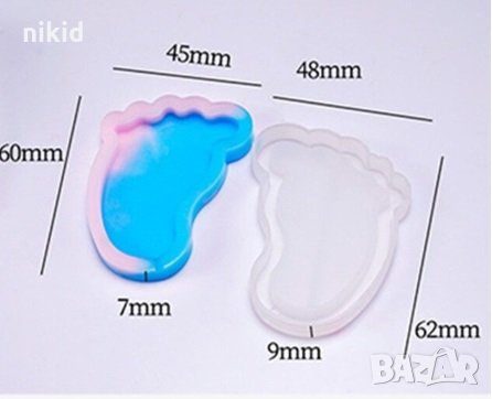 Бебешки крак стъпало краче силиконов молд форма фондан смола гипс прощъпулник пита шейкъри Shaker, снимка 1 - Форми - 29515582