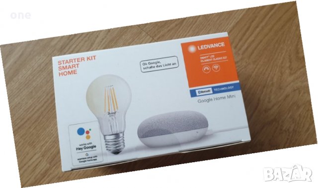 Нов Google Home mini + Ledvance filament смарт комплект, снимка 2 - Bluetooth тонколони - 33957546