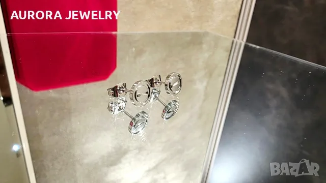 CARTIER Love White Gold Stud Дамски Обеци, снимка 5 - Обеци - 56307574