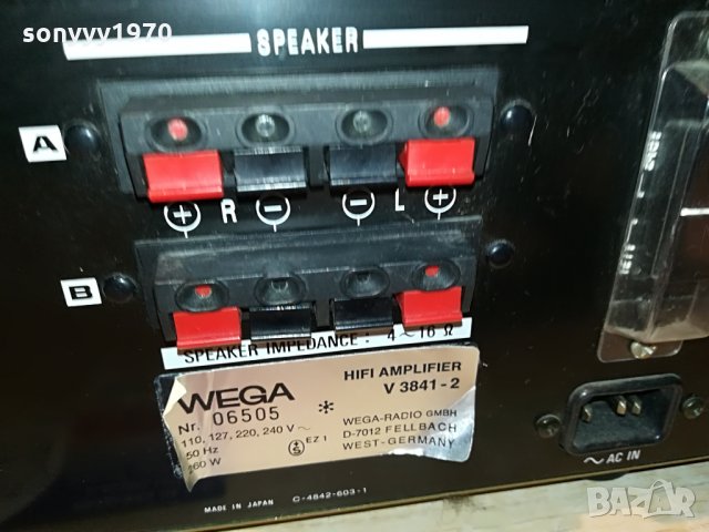 WEGA v3841-2 amplifier-made in japan-внос швеицария, снимка 18 - Ресийвъри, усилватели, смесителни пултове - 29487083