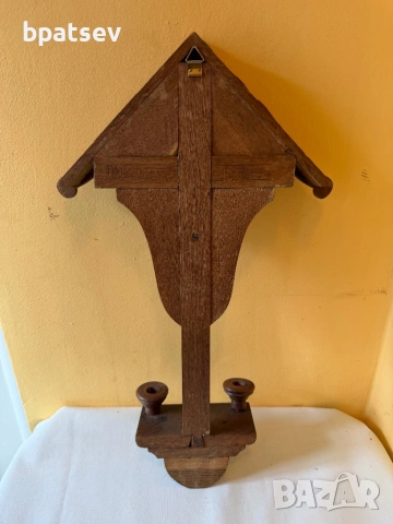 старо дървено разпятие, снимка 4 - Антикварни и старинни предмети - 54100410