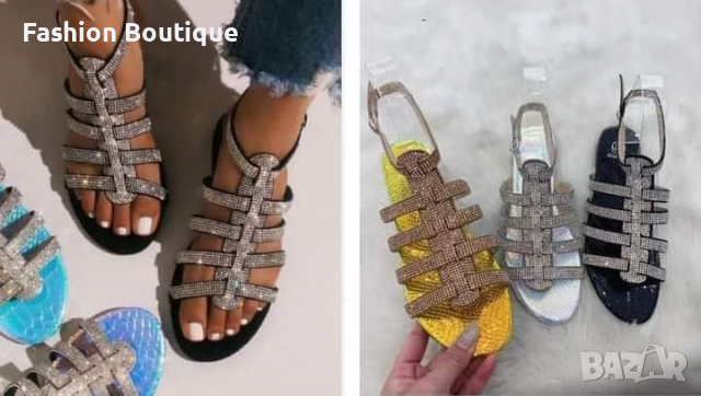 Дамски сандали с камъчета 36/41, снимка 2 - Сандали - 36475076