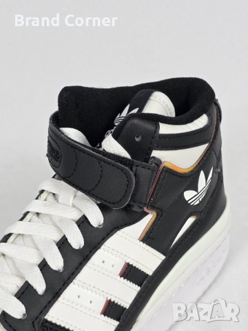 НОВИ Adidas Forum Mid J (Черно/Бяло) – Оригинални, с етикети рст 37 1/3, снимка 3 - Маратонки - 54279634