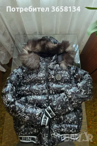 НОВО Дамско яке Philipp Plein с естествен косъм, снимка 9 - Якета - 47992686