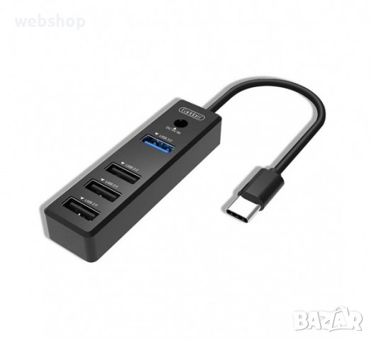 Разклонител високоскоростен ET-HUB08, Type-C хъб, 4xUSB, 0,3m, снимка 1