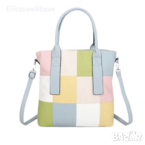 Шарена дамска чанта с разноцветна дръжка, снимка 9 - Чанти - 52242668