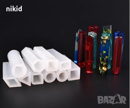 кръг квадрат шестоъгълник триъгълник правоъгълник силиконов калъп форма за бижутерски смола , снимка 2 - Форми - 17342779