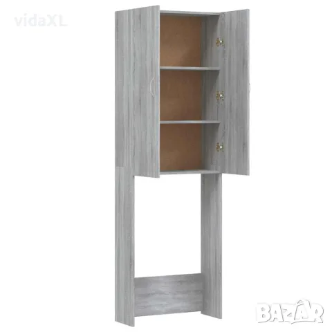 vidaXL Шкаф за пералня, сив сонома, 64x25,5x190 см, снимка 7 - Шкафове - 56148036