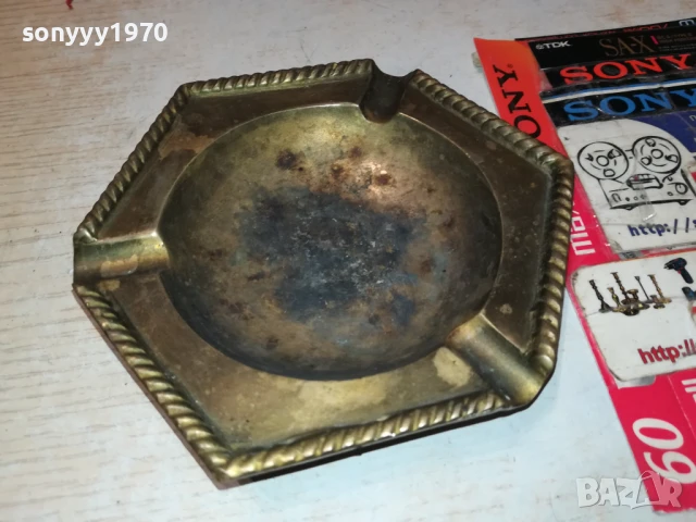 ПЕПЕЛНИК-МЕД/МЕСИНГ-ВНОС SWISS 1708251144LCHERY, снимка 7 - Антикварни и старинни предмети - 51390849