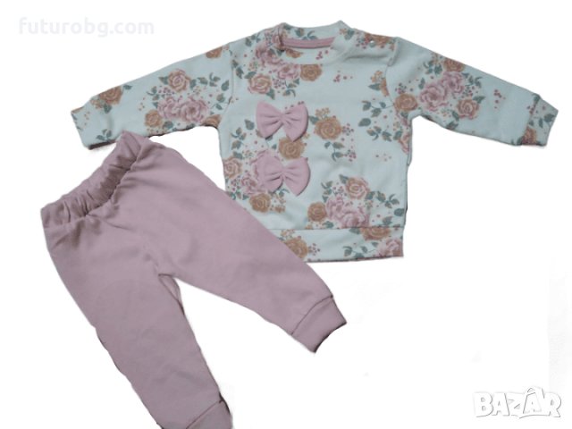 Комплект от две части за бебе момиче с щампи на рози в Комплекти за бебе в  гр. Сухиндол - ID39158075 — Bazar.bg