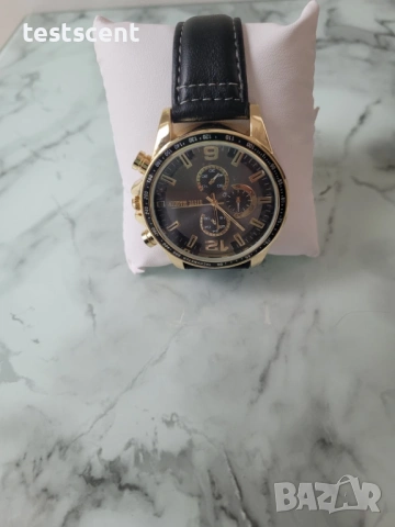 Мъжки механичен часовник Steve Madden Black/Gold (НОВ с кутия, Automatic) неизползван, снимка 5 - Мъжки - 53918743