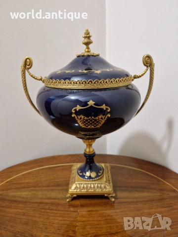 Уникална антикварна френска порцеланова купа Limoges, снимка 6 - Антикварни и старинни предмети - 53063115